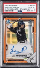 2021 BOWMAN CHROME PRSPCT AUTOS ORANGE REFRACTOR JOSE RODRIGUEZ #/25 PSA 10 AUTO