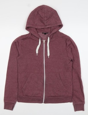 Topshop Damen lila Hoodie Größe 8 durchgehender Reißverschluss Baumwollmischung