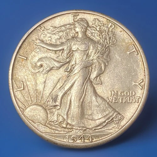 1944-D Walking Liberty Half Dollar 90% Silver Coin 50c AU Almost Uncirculated
