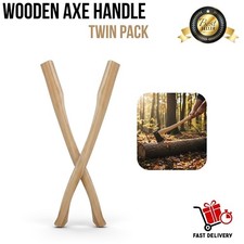 Beech Wooden Axe Handle Pack of 2 | Replaceable Heavy-Duty with Fawn-Foot Grip