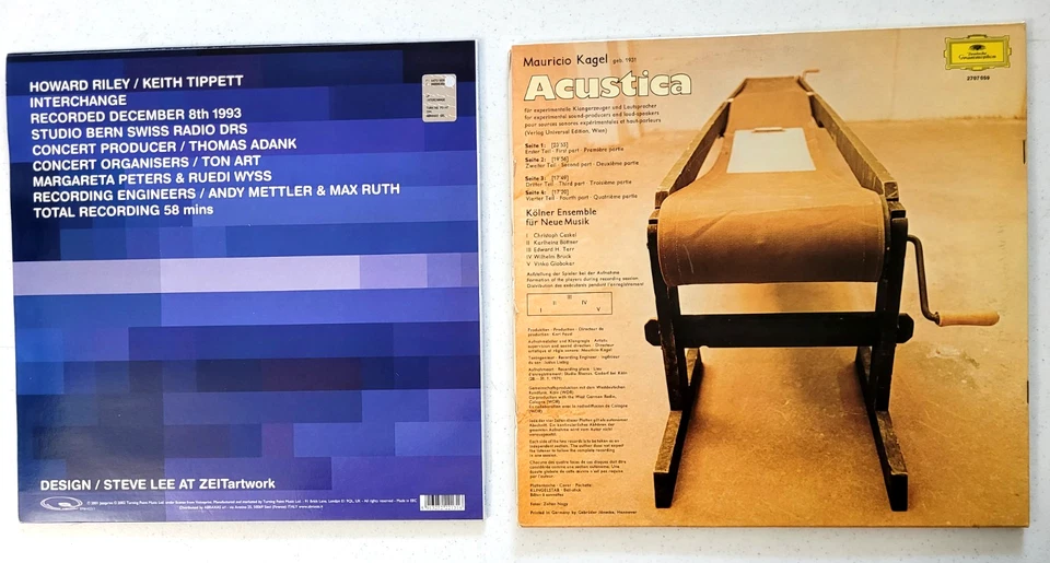 Mauricio Kagel Acustica 2Lp Set(EX)&Howard Riley/Keith Tippett(VG+)Lp(See pics) - Image 2 of 4