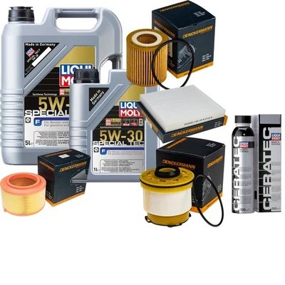 LIQUI MOLY, DENCKERMANN Inspektionspaket Liqui Moly Special Tec 5W-30 für Ford Ranger 3.2 TDCi 4x4 2.2