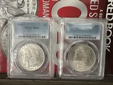 (2) 1885 Morgan Silver Dollar PCGS MS62 SEQUENTIAL SERIES "MORGAN TWINS" 🔥🔥 🚀