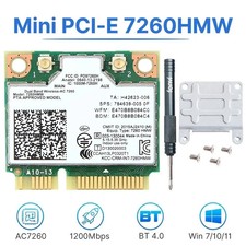 Intel 7260HMW Dual-Band Wireless-AC Card, 802.11ac WiFi  Bluetooth 4.0 for PC