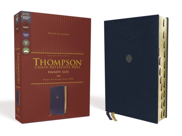 NKJV, Thompson Chain-Reference Bible, Handy Size, Leathersoft, Navy, Red