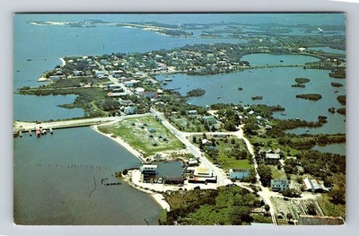 Cedar Key FL-Florida Aerial Showing Main Street Vintage Postcard Standard Post
