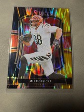 2025 Panini Select - Premier Level Mike Gesicki #159 Green & Yellow Shock Prizm