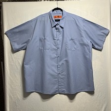 Red Kap Shirt Mens Blue Work Shirt Short Sleeve Button-Up Size 5XL