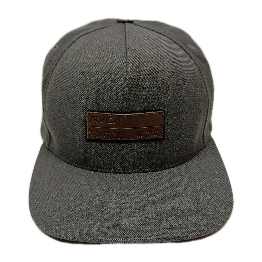 RVCA Hat Leather Patch Gray Wool Blend Adjustable… - image 1