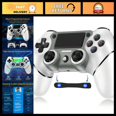 Wireless PS4 Controller with Dual Vibration, 1000mAh Battery, 6-Axis Motion Sens