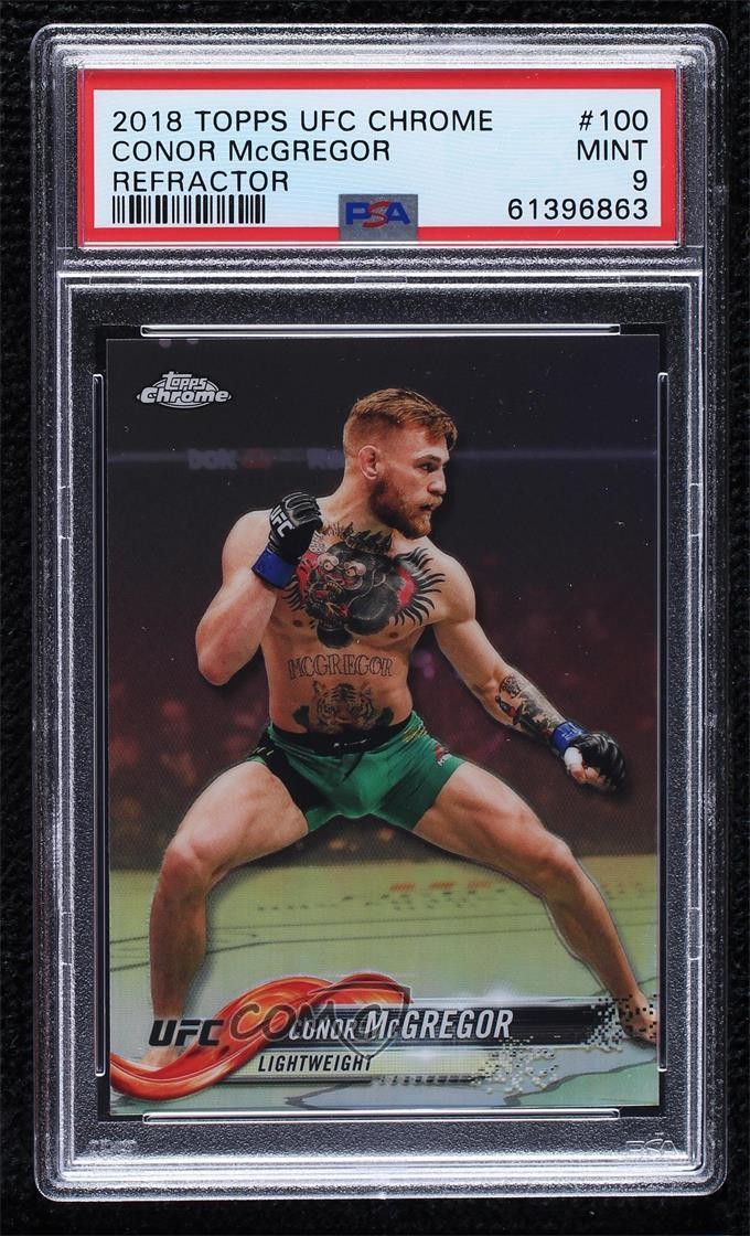 2018 Topps Chrome UFC Refractor Conor McGregor #100 PSA 9 MINT 04xn