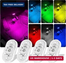 4PCS Wireless Car Led Interior Lights with Touch Control, 7 Colors Magnetic Car