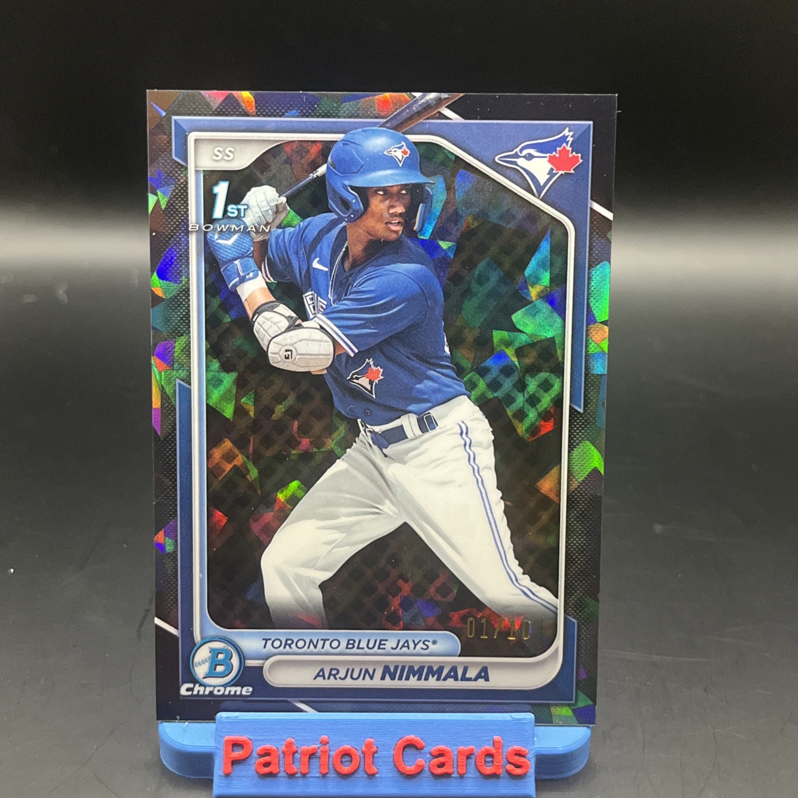 2024 Bowman Chrome Prospects Arjun Nimmala #BCP-142 Black Refractor /10