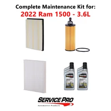 2022 Ram 1500 3.6L Complete Air, Oil & Cabin Filter Kit (5W-20)