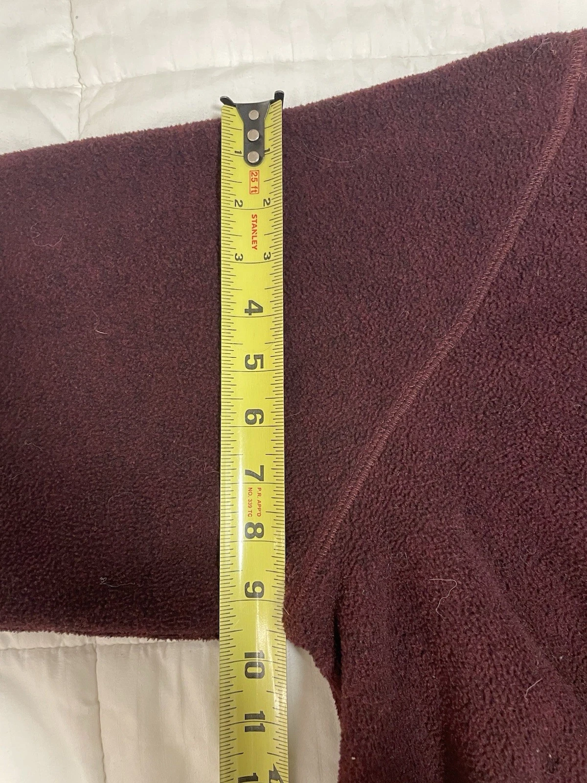 GH Bass And Co Mens XXL Pullover Fleece 3 Button Front Soft Long Sleeve Burgundy - product detail image 5