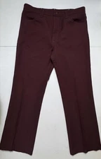Wrangler Pants Mens 36x32 Burgundy Twill B2WN 5 Pocket Polyester Western Casual