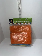 Inflatable Crowns lot of 12 Pink Orange Blue Yellow NEW 13" Fun Express Party