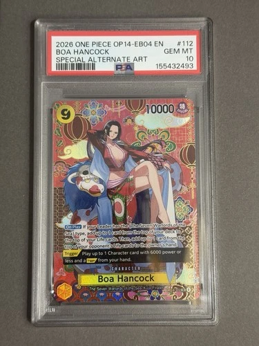 2026 One Piece OP14-112 Boa Hancock SPECIAL PARALLEL SR PSA 10 Gem Mt SP Chase