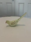 Vintage Fenton Uranium Glass Bird Of Happiness Hand Painted Flowers
