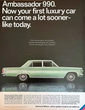 1966 AMC American Motors Ambassador 990 large magazine car ad