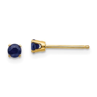 14k Yellow Gold 3mm September/Sapphire Stud Earrings
