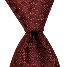 ALTEA Mens 100% Silk Classic Necktie ITALY Designer Geometric Burgundy/White NWD