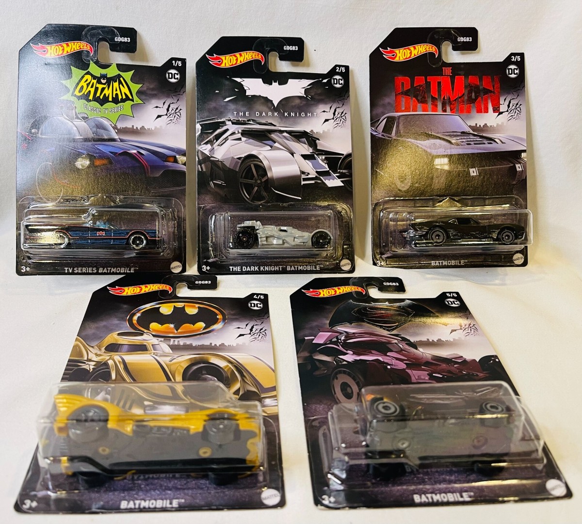 2023 Hot Wheels Batman Batmobile 1 - 5 Complete set lot New