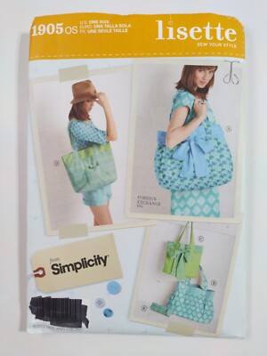 Simplicity US1338OS Cartamodello Cucito – Borsa Tote, Zaino E Portamonete, Taglia Unica, 6 Varianti