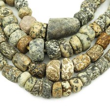 Grandes perles anciennes en pierre de granit excavée du Mali 7-25 mm (1768F576) rustique