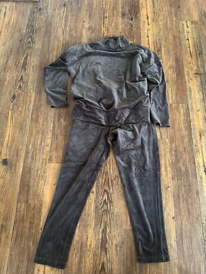 Cable & Gauge 2 Pc Sweatsuit Women Size M Brown Velour Jogger