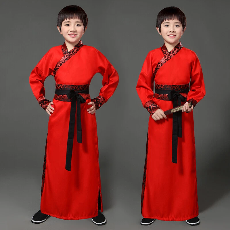 Antiguo Disfraz Tradicional Chino Niño Espadachín Caballeros Rendimiento Niños Foto 2 de 4
