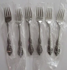 6 Salad Forks NEW Oneida SSS RENOIR PEMBROOKE Stainless Silverware Flatware