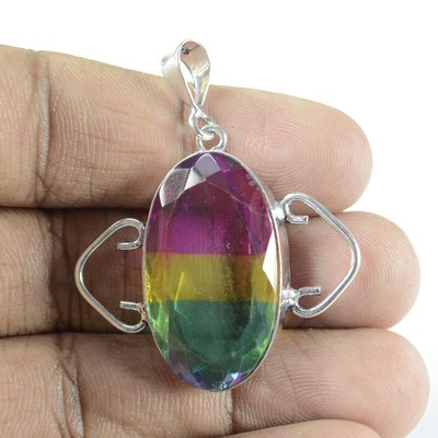Pendentif Topaze Mystic En Argent 925 - Marque A Bijoux - Neuf Avec étiquettes - Pierre Fine Française