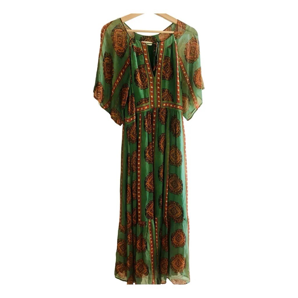 ba&sh green maxi dress ba&sh - V-neck Collar Dress Tina for Women - Green
