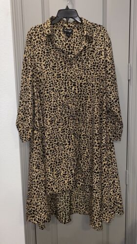 Leopard Print High Low Dress, Step To Style, 1X - image 1