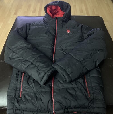 NWOT Spyder Quilted Puffy Parka Coat Mens Size Medium Nylon Pockets OB2