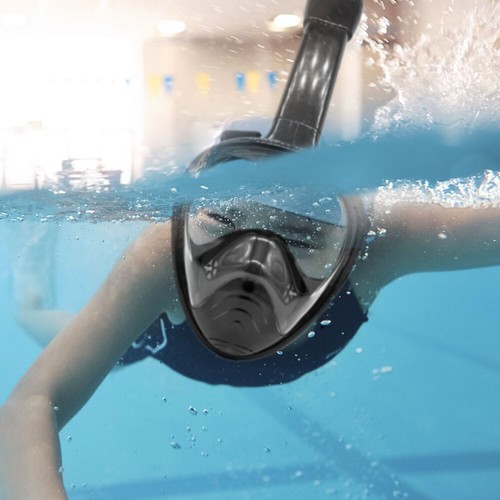 Kids Full Face Snorkel Mask 180 Degree Panoramic View Snorkeling Set Scuba Mask - Picture 9 of 15