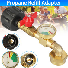 Propane Refill Adapter w/ON-Off Valve and Gauge Fill 1Lb Bottle From 5-40Lb Tank