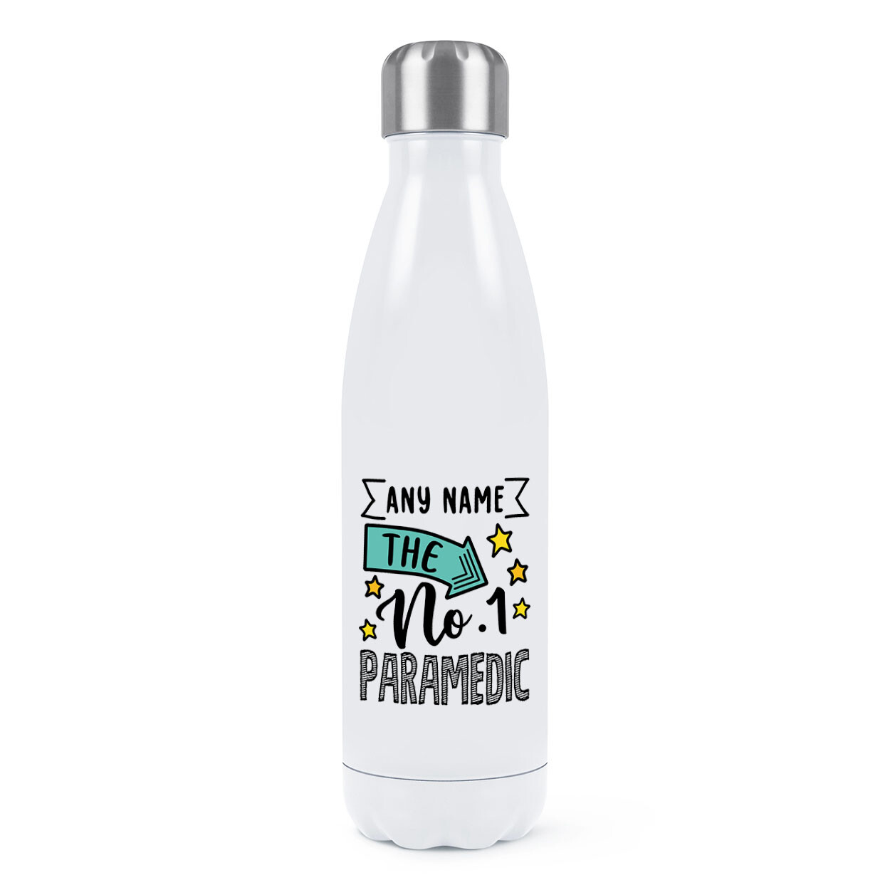 Personalised No.1 Paramedic Double Wall Water Bottle Worlds Best Awesome Gift