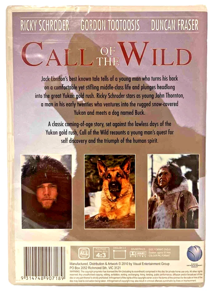 Call Of The Wild DVD - Ricky Schroder - Duncan Fraser - Gordon Tootoosis - Image 2 of 2