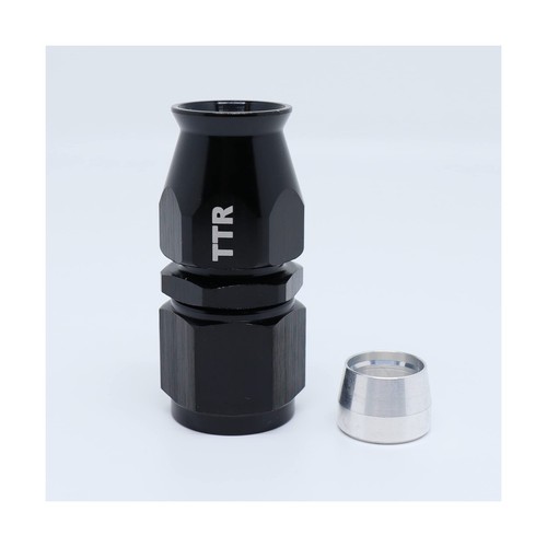 TT Racing -8 AN8 PTFE Swivel Fittings + Black Nylon Fuel Line Hose Kit E85 30... - Picture 4 of 8