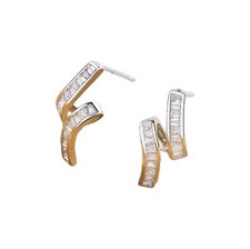 Silver Stud Earrings with Cubic Zirconia