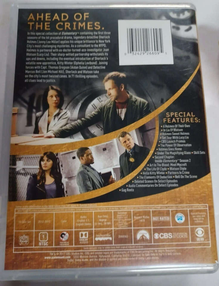 Elementary: Complete Seasons 1-3 DVD Set -TV Series Season 1 2 3 FREE SHIP *NEW* - Image 2 of 3