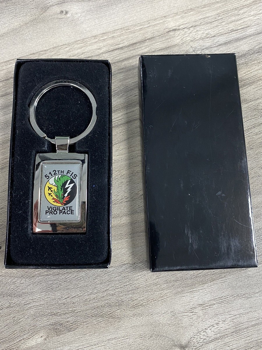 US Air Force F-16 Fighting Falcon Keychain 512th FIS Squadron NOS