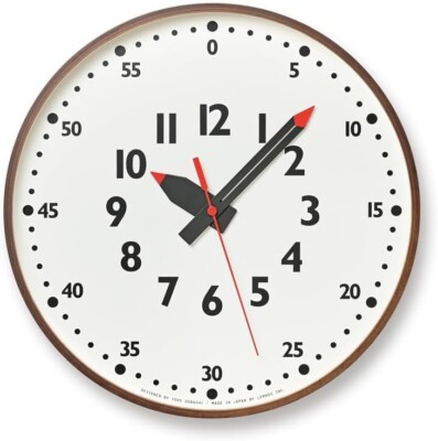 ★12/18まで最終セールfun pun clock （YD14-08 M） Lemnos Wall Clock YD14-08 M BW Brown Fun Pun Clock φ305mm×d48mm