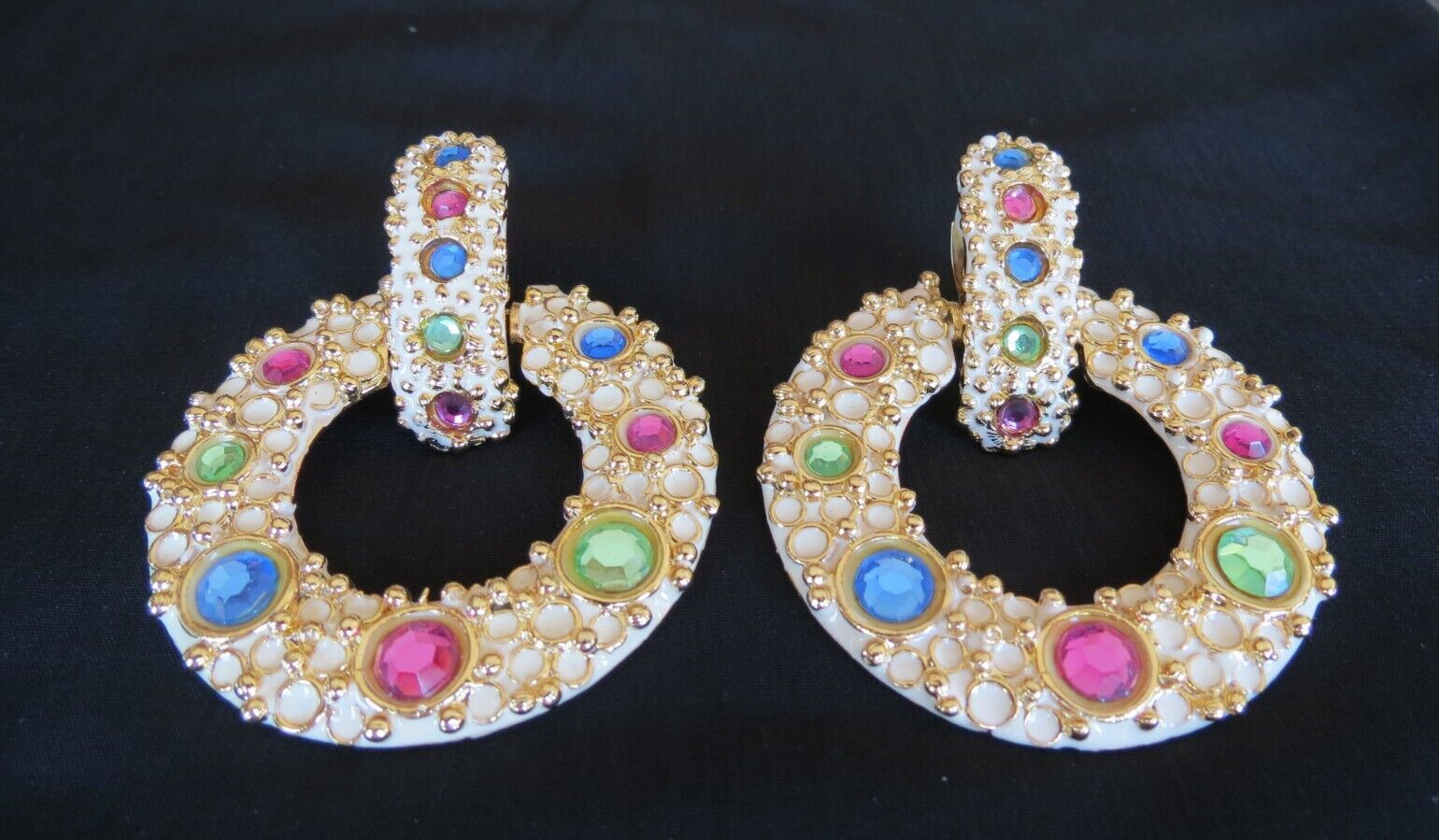 Vtg CRAFT Unsigned Runway Statement Rhinestone Da… - image 5
