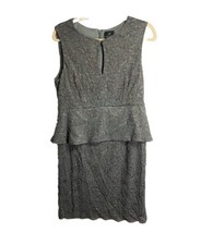 Adrianna Papell Women’s Lace Overlay Peplum Layered Sheath Dress Green Size 12