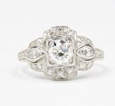 Art Deco 1.39 Ct CZ Stone Vintage Antique Engagement Ring in 925 Sterling Silver