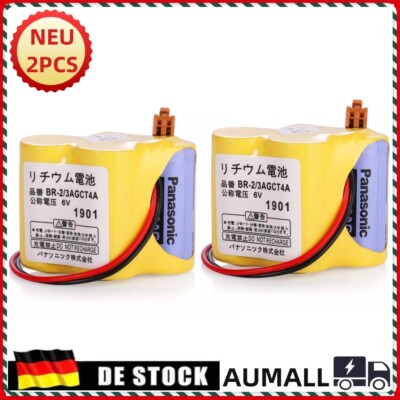 2PCS BR-2/3AGCT4A 6V 4400mAh PLC Akku für FANUC Backup Power A98L-0031-0025 DE