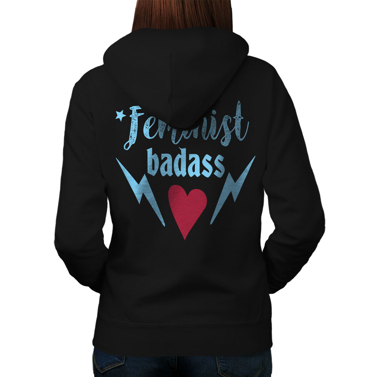 Wellcoda Feminist Hero Intersectional Womens Hoodie Back